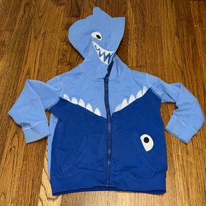 Du Pareil Au Même Boys Shark Zippered Hooded Sweatshirt- Size 4